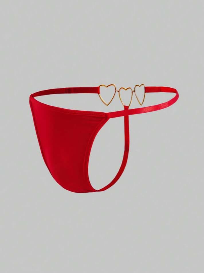 Men's Seductive Hollow Mesh Heart Chain Connected Underwear